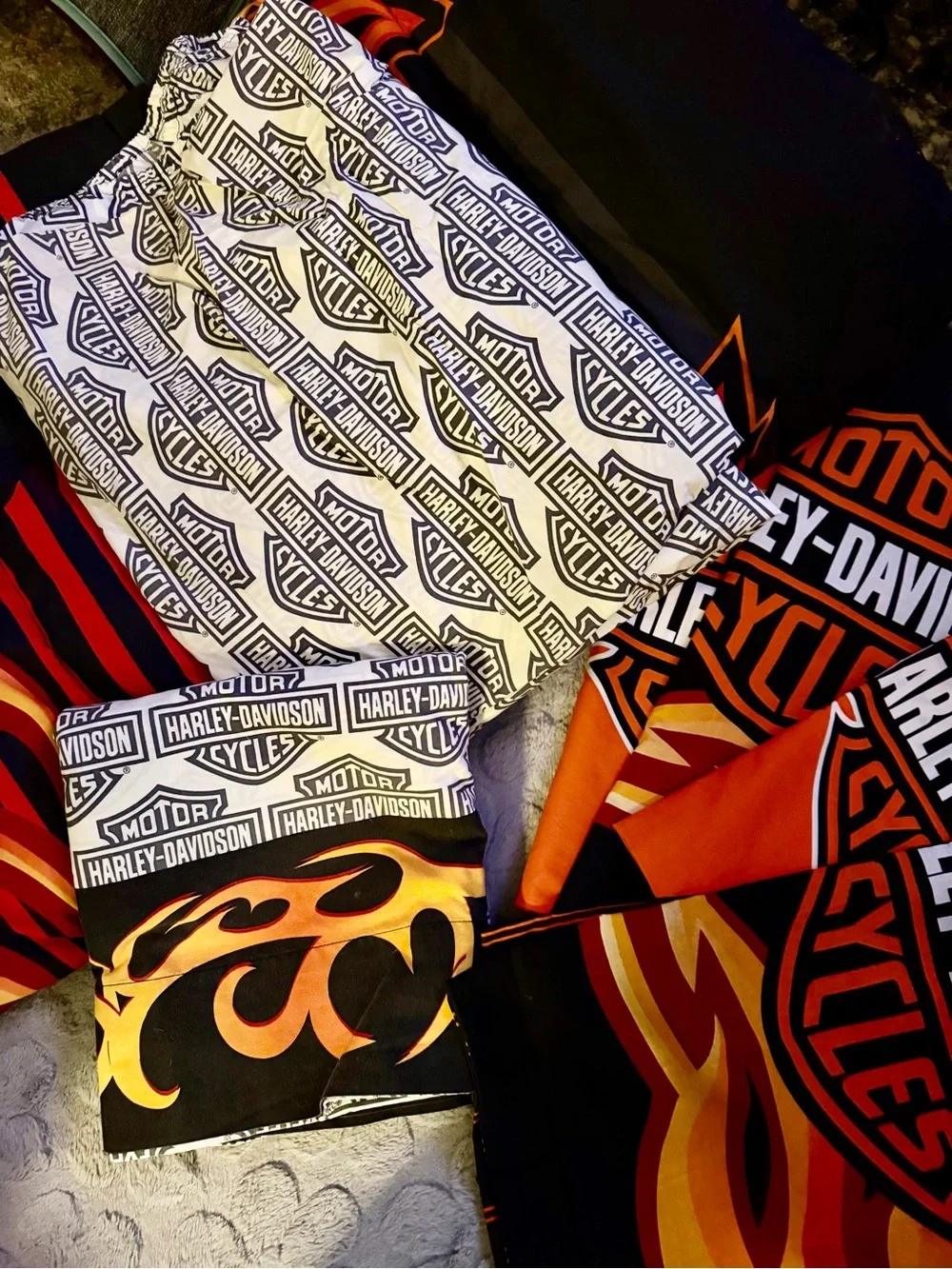 Harley-Davidson Full/Queen flame rider fireball bedding set!